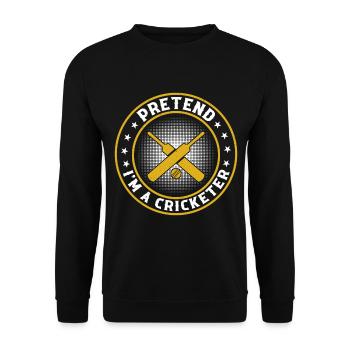 Faire semblant d’être un joueur de cricket - Joueur de cricket Cricketin - Sweat-shirt Unisexe - noir - Devant - Alina (178cm) & Michal (187cm)