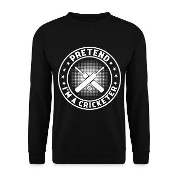 Joueur de cricket - Faites semblant d’être un joueur de cricket - Sweat-shirt Unisexe - noir - Devant - Alina (178cm) & Michal (187cm)