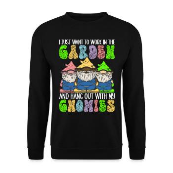 Nains de jardin Jardinage - Sweat-shirt Unisexe - noir - Devant - Alina (178cm) & Michal (187cm)