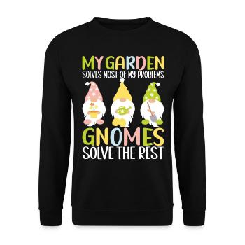 Nains de jardin Jardinage - Sweat-shirt Unisexe - noir - Devant - Alina (178cm) & Michal (187cm)