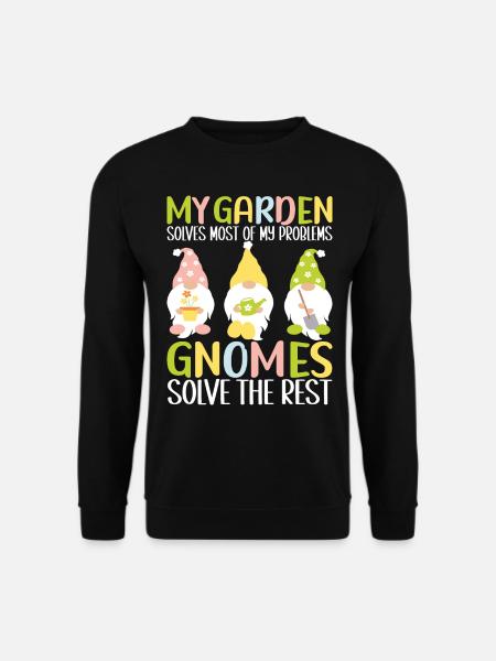 Gartenzwerge Gartenarbeit - Unisex Pullover - Schwarz