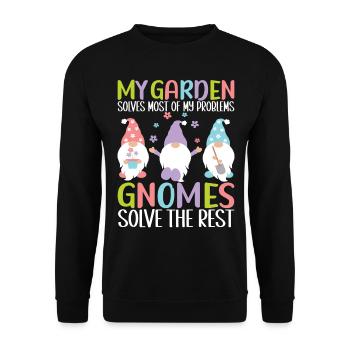 Nains de jardin Jardinage - Sweat-shirt Unisexe - noir - Devant - Alina (178cm) & Michal (187cm)