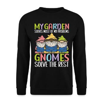 Nains de jardin Jardinage - Sweat-shirt Unisexe - noir - Devant - Alina (178cm) & Michal (187cm)