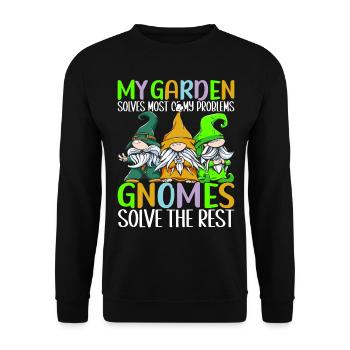 Nains de jardin Jardinage - Sweat-shirt Unisexe - noir - Devant - Alina (178cm) & Michal (187cm)