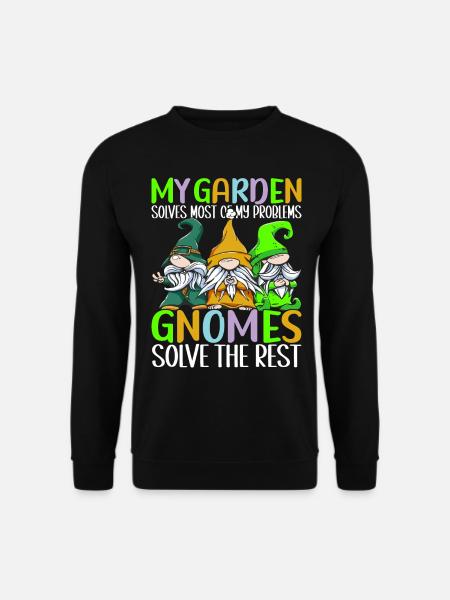 Gartenzwerge Gartenarbeit - Unisex Pullover - Schwarz