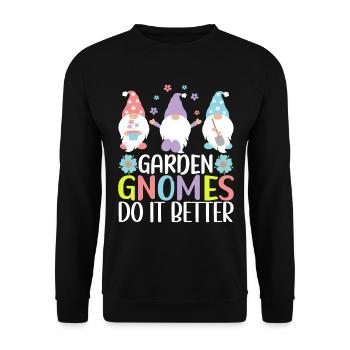 Nains de jardin Jardinage - Sweat-shirt Unisexe - noir - Devant - Alina (178cm) & Michal (187cm)
