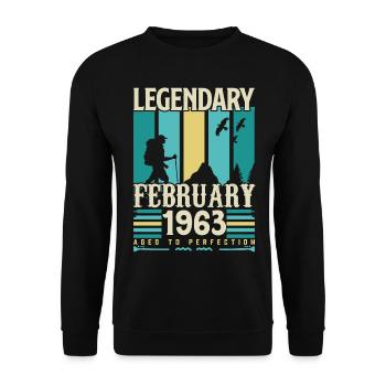 Cadeau Vintage Anniversaire Février 1963, février. - Sweat-shirt Unisexe - noir - Devant - Alina (178cm) & Michal (187cm)