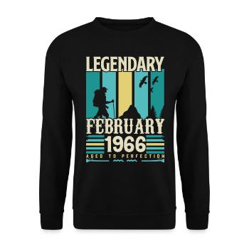 Cadeau Vintage Anniversaire Février 1966, février. - Sweat-shirt Unisexe - noir - Devant - Alina (178cm) & Michal (187cm)