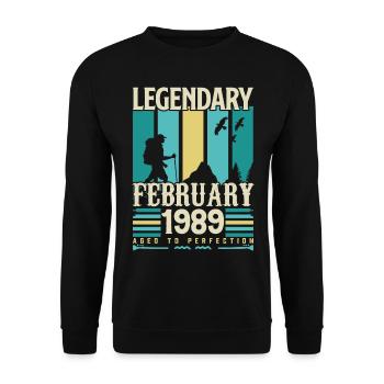 Vintage Birthday Gift February 1989, February. - Unisex Sweatshirt - black - Front - Alina (178cm) & Michal (187cm)
