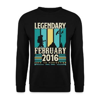 Vintage Birthday Gift February 2016, February. - Unisex Sweatshirt - black - Front - Alina (178cm) & Michal (187cm)