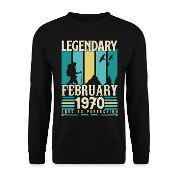 Cadeau Vintage Anniversaire Février 1970, février. - Sweat-shirt Unisexe - noir - Devant - Alina (178cm) & Michal (187cm)