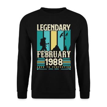 Cadeau Vintage Anniversaire Février 1988, février. - Sweat-shirt Unisexe - noir - Devant - Alina (178cm) & Michal (187cm)