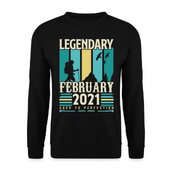 Vintage Birthday Gift February 2021, February. - Unisex Sweatshirt - black - Front - Alina (178cm) & Michal (187cm)