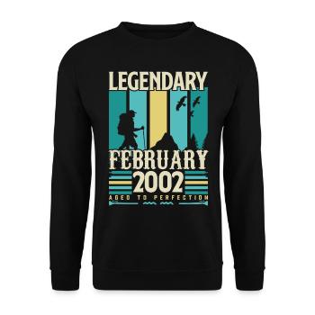 Vintage Birthday Gift February 2002, February. - Unisex Sweatshirt - black - Front - Alina (178cm) & Michal (187cm)