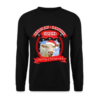 Joyeux Noël un renne allemand - Sweat-shirt Unisexe - noir - Devant - Alina (178cm) & Michal (187cm)