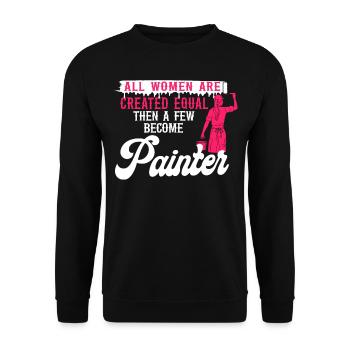 Peintre en bâtiment Décorateur Femme - Sweat-shirt Unisexe - noir - Devant - Alina (178cm) & Michal (187cm)