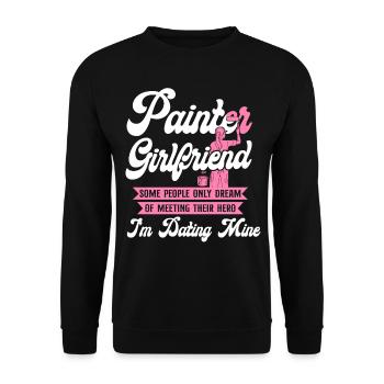 Petite amie peintre décoratrice en bâtiment - Sweat-shirt Unisexe - noir - Devant - Alina (178cm) & Michal (187cm)