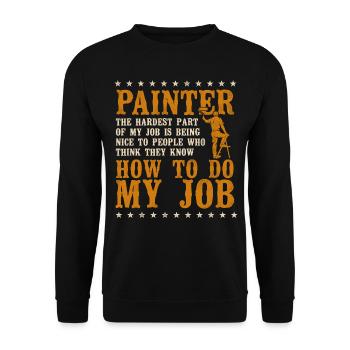 House Painter Decorator Painter - Unisex Pullover - Schwarz - Vorne - Alina (178cm) & Michal (187cm)
