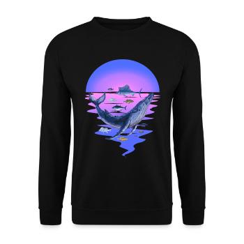 marine animals, marine mammals, fish, fish, ocean, fin - Unisex Sweatshirt - black - Front - Alina (178cm) & Michal (187cm)