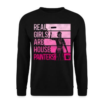 House Painter Decorator Real Girls - Unisex Sweatshirt - black - Front - Alina (178cm) & Michal (187cm)