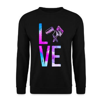 Peintre en bâtiment Décorateur Aquarelle - Sweat-shirt Unisexe - noir - Devant - Alina (178cm) & Michal (187cm)