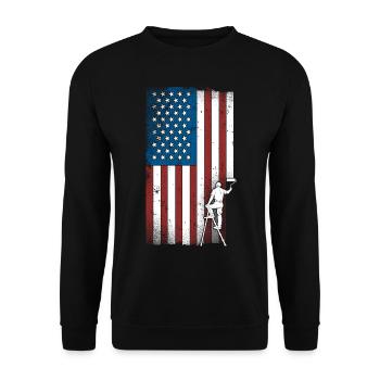 Peintre en bâtiment Décorateur Américain - Sweat-shirt Unisexe - noir - Devant - Alina (178cm) & Michal (187cm)