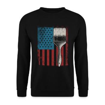Peintre en bâtiment Décorateur Américain - Sweat-shirt Unisexe - noir - Devant - Alina (178cm) & Michal (187cm)