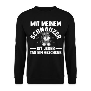 Riesenschnauzer Hund Schnauzer - Unisex Pullover - Schwarz - Vorne - Alina (178cm) & Michal (187cm)