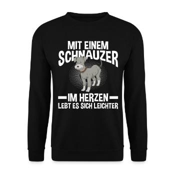 Riesenschnauzer Hund Schnauzer - Unisex Pullover - Schwarz - Vorne - Alina (178cm) & Michal (187cm)