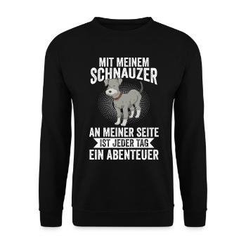 Riesenschnauzer Hund Schnauzer - Unisex Pullover - Schwarz - Vorne - Alina (178cm) & Michal (187cm)