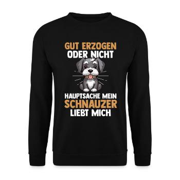 Riesenschnauzer Hund Schnauzer - Unisex Pullover - Schwarz - Vorne - Alina (178cm) & Michal (187cm)