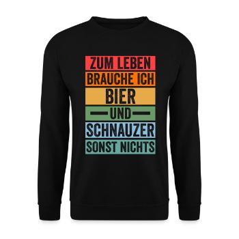 Riesenschnauzer Hund Bier Schnauzer - Unisex Pullover - Schwarz - Vorne - Alina (178cm) & Michal (187cm)