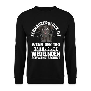 Riesenschnauzer Hund Schnauzer - Unisex Pullover - Schwarz - Vorne - Alina (178cm) & Michal (187cm)