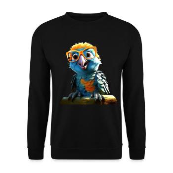 Papagei Ara Sittich Kakadu Parrot Süße Papageien - Unisex Pullover - Schwarz - Vorne - Alina (178cm) & Michal (187cm)