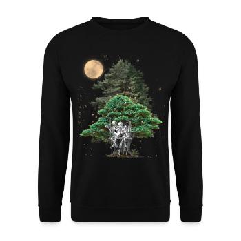 Skeleton Horror Ghosts Spooky Spooky Halloween Death - Unisex Sweatshirt - black - Front - Alina (178cm) & Michal (187cm)