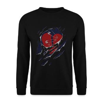 Cœur brisé et épingles à nourrice déchirées - Sweat-shirt Unisexe - noir - Devant - Alina (178cm) & Michal (187cm)