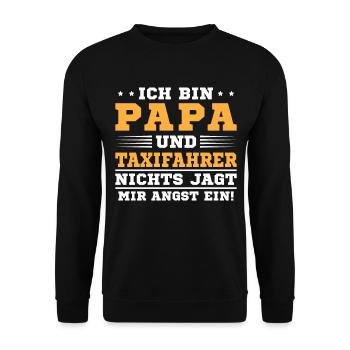 Papa Und Taxifahrer - Unisex Pullover - Schwarz - Vorne - Alina (178cm) & Michal (187cm)