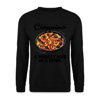 Cioppino Lover Foodie Nourriture Mer Américaine - Sweat-shirt Unisexe - noir - Devant - Alina (178cm) & Michal (187cm)