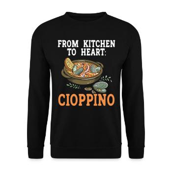 Cioppino Lover Foodie Nourriture Mer Américaine - Sweat-shirt Unisexe - noir - Devant - Alina (178cm) & Michal (187cm)