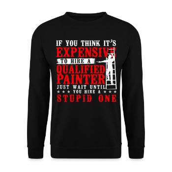 Peintre en bâtiment décorateur si vous - Sweat-shirt Unisexe - noir - Devant - Alina (178cm) & Michal (187cm)