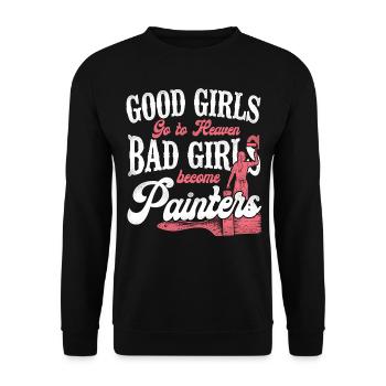 House Painter Decorator Female - Unisex Sweatshirt - black - Front - Alina (178cm) & Michal (187cm)