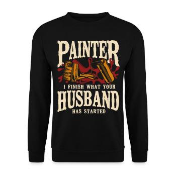 House Painter Decorator Painter I - Unisex Sweatshirt - black - Front - Alina (178cm) & Michal (187cm)
