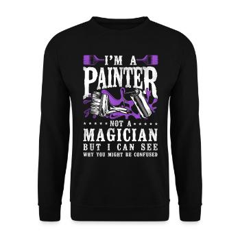 Peintre en bâtiment Décorateur Je suis un - Sweat-shirt Unisexe - noir - Devant - Alina (178cm) & Michal (187cm)