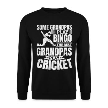 Some grandpas play bingo the best grandpas play Cr - Unisex Pullover - Schwarz - Vorne - Alina (178cm) & Michal (187cm)