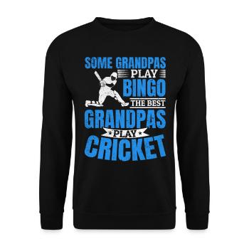Some grandpas play bingo the best grandpas play Cr - Unisex Pullover - Schwarz - Vorne - Alina (178cm) & Michal (187cm)