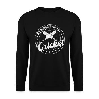 Joueur de cricket Cricket - Mon groupe sanguin est Crick - Sweat-shirt Unisexe - noir - Devant - Alina (178cm) & Michal (187cm)