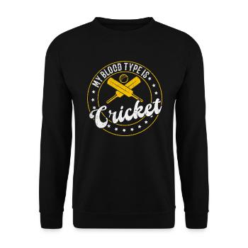 Joueur de cricket - Mon groupe sanguin est Crick - Sweat-shirt Unisexe - noir - Devant - Alina (178cm) & Michal (187cm)