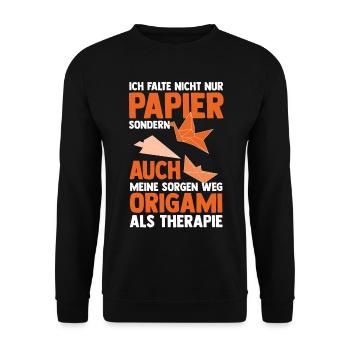 Japanese Folding Art Origami - Unisex Sweatshirt - black - Front - Alina (178cm) & Michal (187cm)