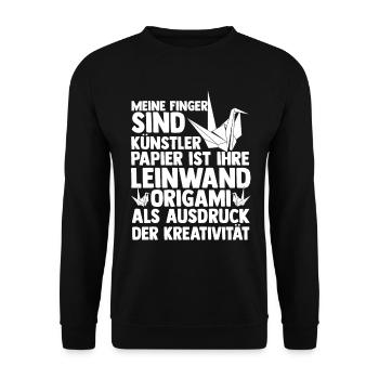 Japanese Folding Art Origami - Unisex Sweatshirt - black - Front - Alina (178cm) & Michal (187cm)