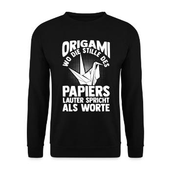 Japanese Folding Art Origami - Unisex Sweatshirt - black - Front - Alina (178cm) & Michal (187cm)
